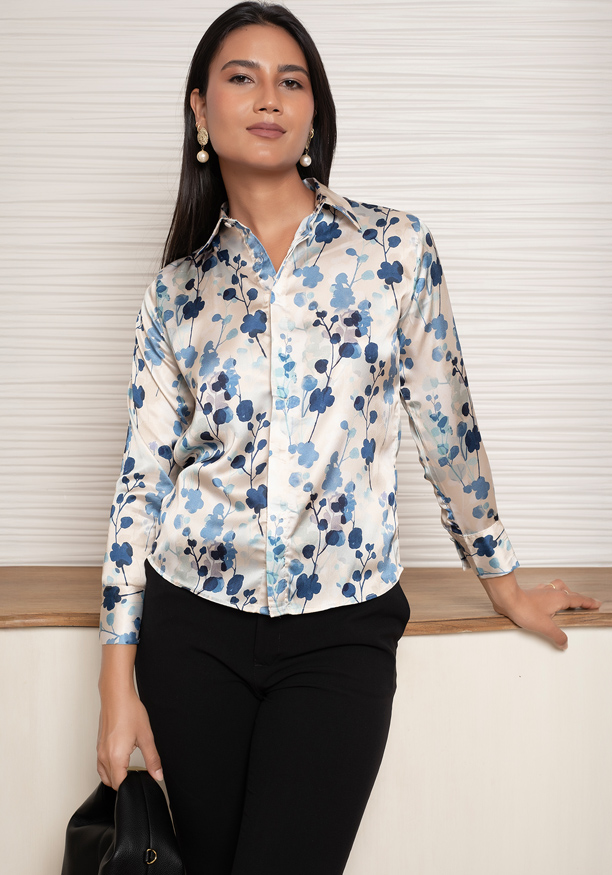 ABSTRACT CONSEAL PLACKET BLOUSE